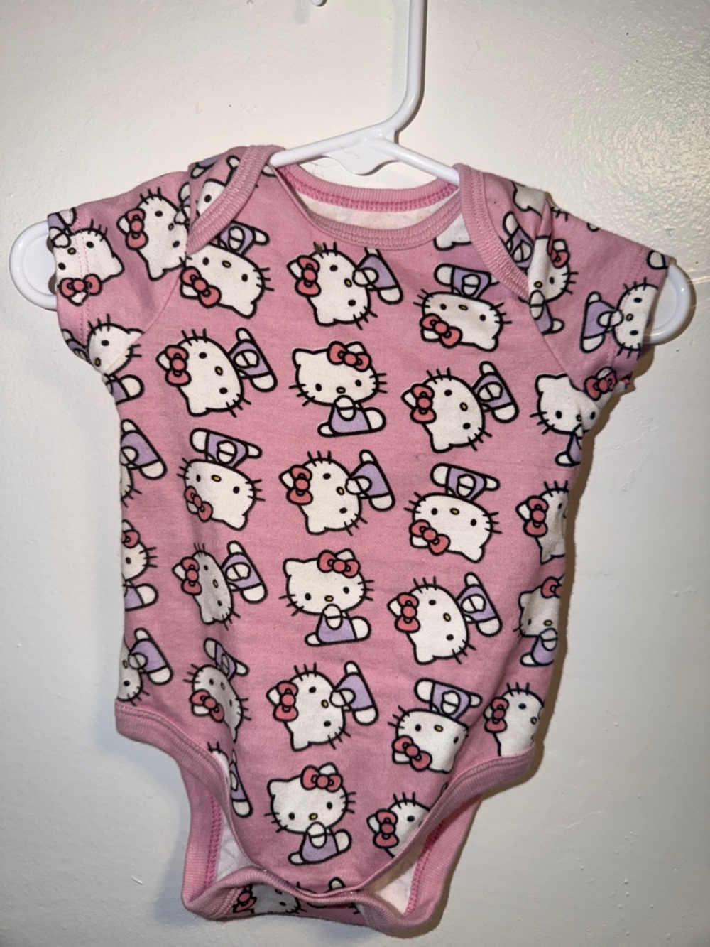 Hello Kitty Pink Allover Print Baby Bodysuit